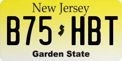 NJ license plate B75HBT