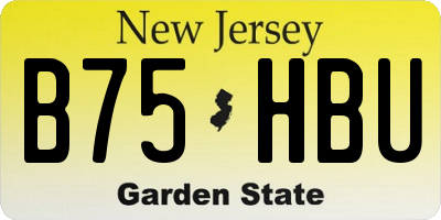 NJ license plate B75HBU