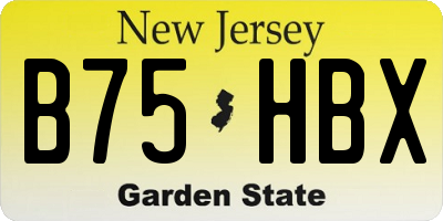 NJ license plate B75HBX