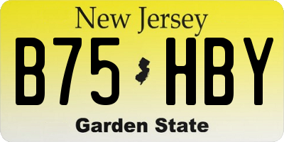 NJ license plate B75HBY