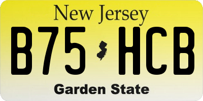 NJ license plate B75HCB