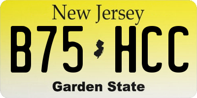 NJ license plate B75HCC