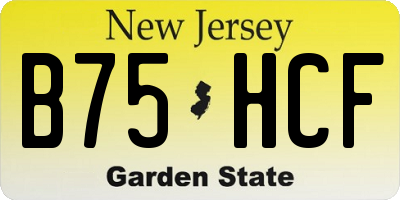 NJ license plate B75HCF