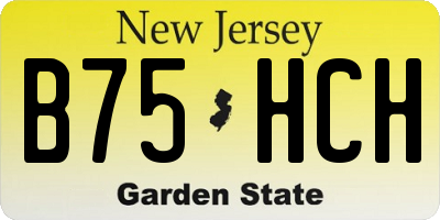 NJ license plate B75HCH