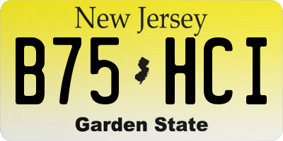 NJ license plate B75HCI