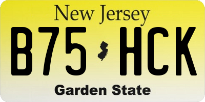 NJ license plate B75HCK
