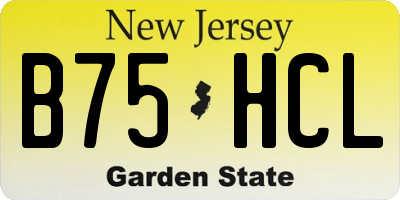 NJ license plate B75HCL