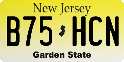 NJ license plate B75HCN