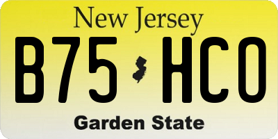 NJ license plate B75HCO