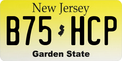NJ license plate B75HCP
