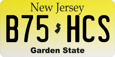 NJ license plate B75HCS