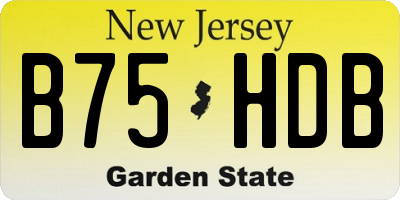 NJ license plate B75HDB