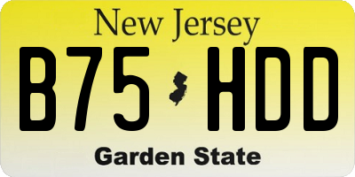 NJ license plate B75HDD