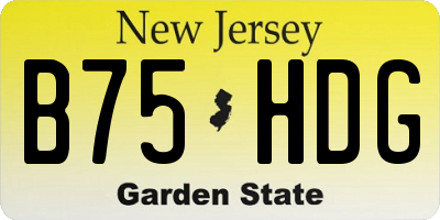 NJ license plate B75HDG