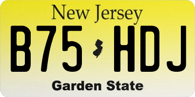 NJ license plate B75HDJ