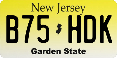 NJ license plate B75HDK