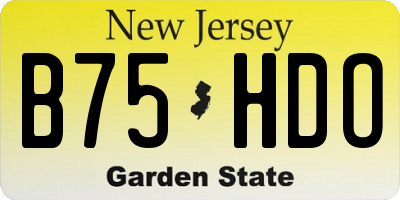 NJ license plate B75HDO