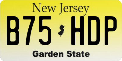 NJ license plate B75HDP