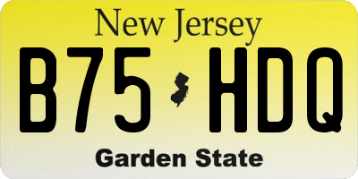 NJ license plate B75HDQ