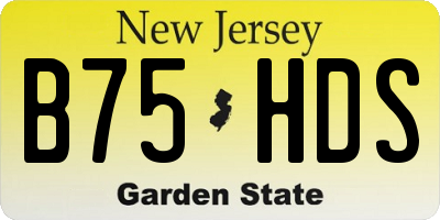 NJ license plate B75HDS