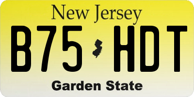 NJ license plate B75HDT