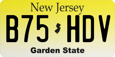 NJ license plate B75HDV