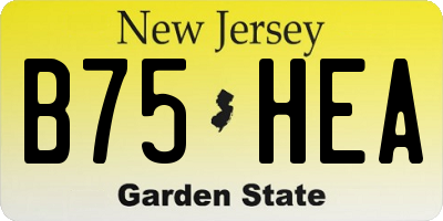NJ license plate B75HEA