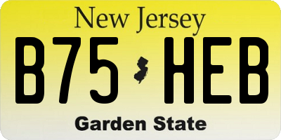NJ license plate B75HEB