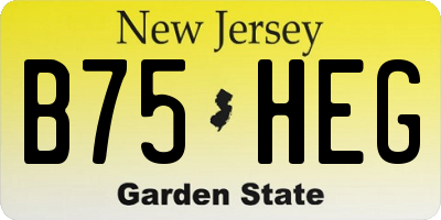 NJ license plate B75HEG