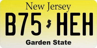 NJ license plate B75HEH