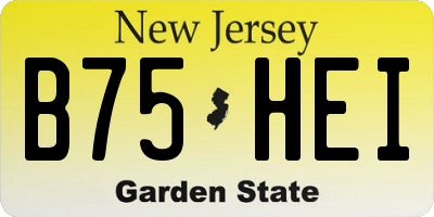 NJ license plate B75HEI