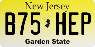 NJ license plate B75HEP
