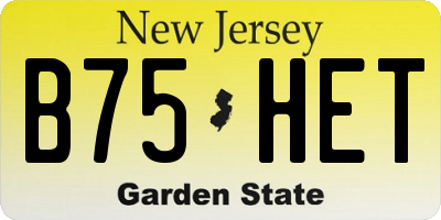 NJ license plate B75HET