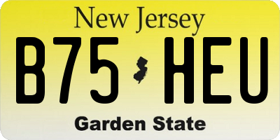 NJ license plate B75HEU
