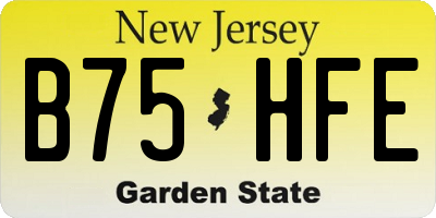 NJ license plate B75HFE
