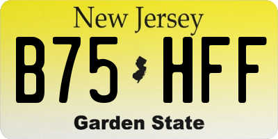 NJ license plate B75HFF