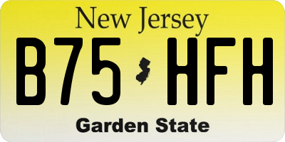 NJ license plate B75HFH
