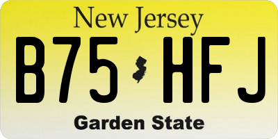 NJ license plate B75HFJ