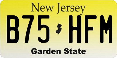 NJ license plate B75HFM