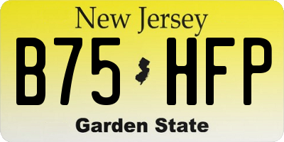 NJ license plate B75HFP