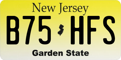 NJ license plate B75HFS
