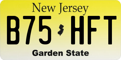 NJ license plate B75HFT