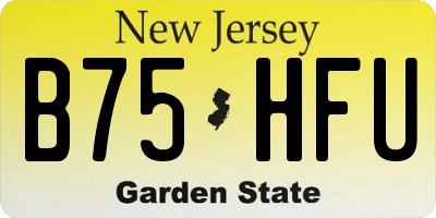 NJ license plate B75HFU