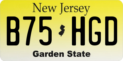 NJ license plate B75HGD