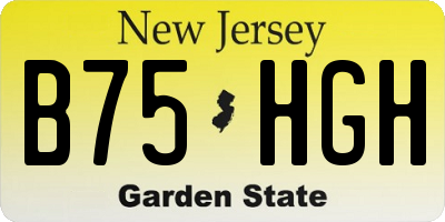 NJ license plate B75HGH