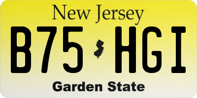NJ license plate B75HGI