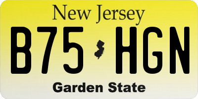 NJ license plate B75HGN