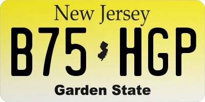 NJ license plate B75HGP