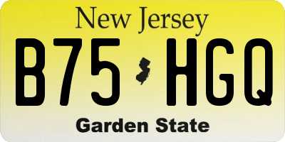 NJ license plate B75HGQ