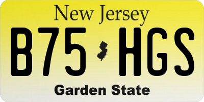 NJ license plate B75HGS